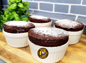 A picture of Chocolate Souffle The French Baked Dessert.