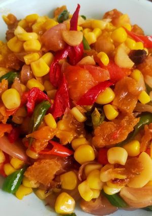 Foto resep TUMIS IKAN JAMBAL, JAGUNG MANIS PEDAS