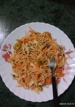 A picture of Veg Hakka noodles.