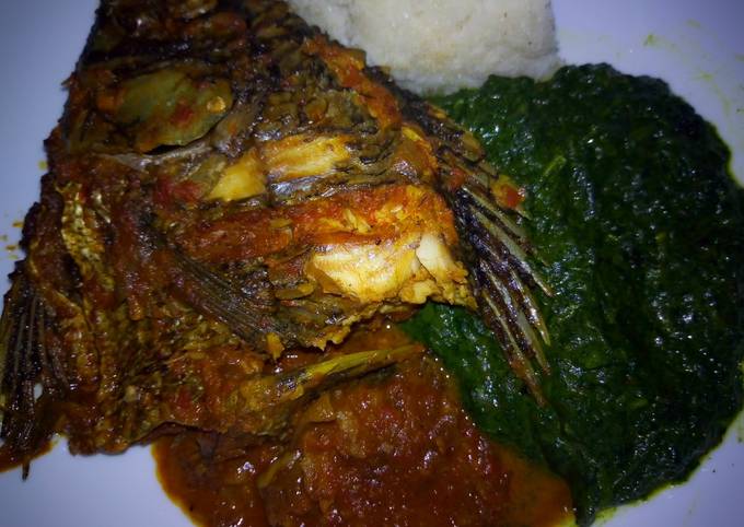 Ugali,fishstew &veges #mystaplefoodrecipecontest #4weekchallenge