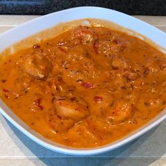 A picture of Creamy shrimps sauce #themechallenge #stewchallenge.