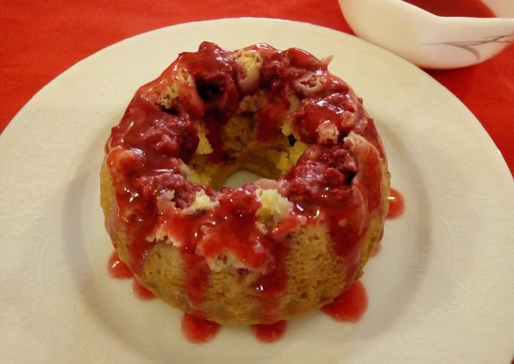 #cake baking with fruits Raspberry mini bundt cake
