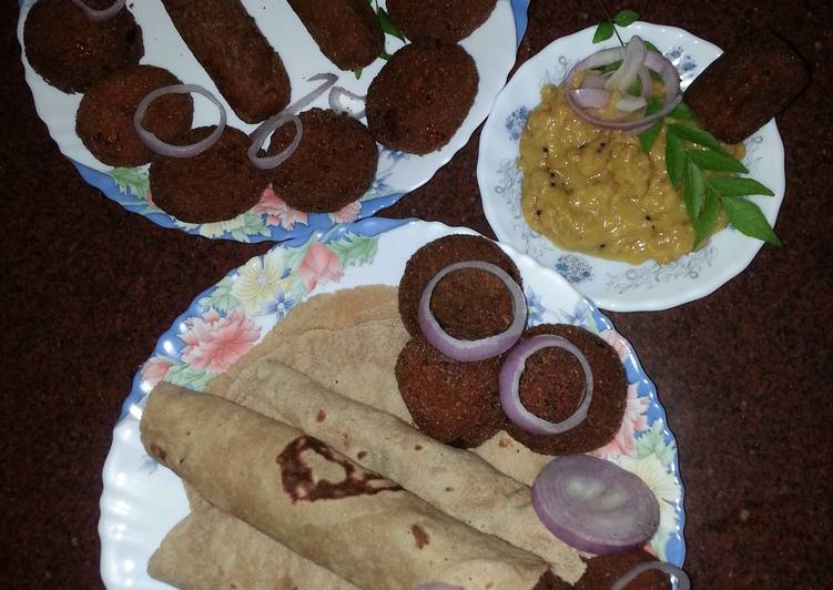 My Twist Over Macroni... Macroni Cutlets Rolled In Chapathi...