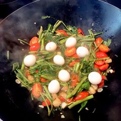 A picture of Quail Egg StirFry.