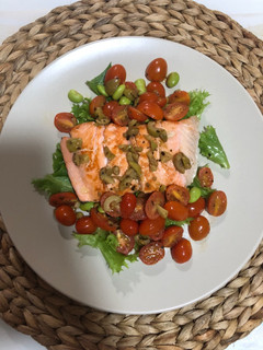 Foto resep Salmon steak with tomato&olive