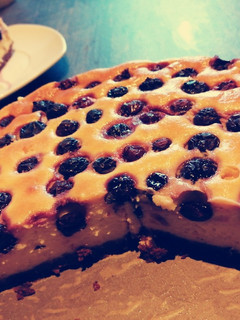 Áfonyás sült sajttorta recept fotója