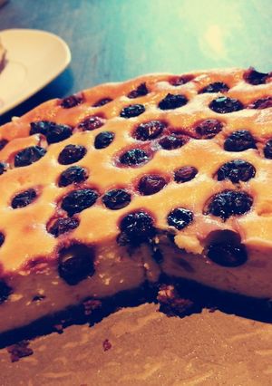 Áfonyás sült sajttorta recept fotója