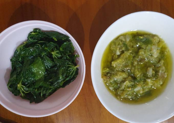 Resep Sambal Cabai Hijau dan Daun Singkong Rebus oleh Dapur Olive - Cookpad