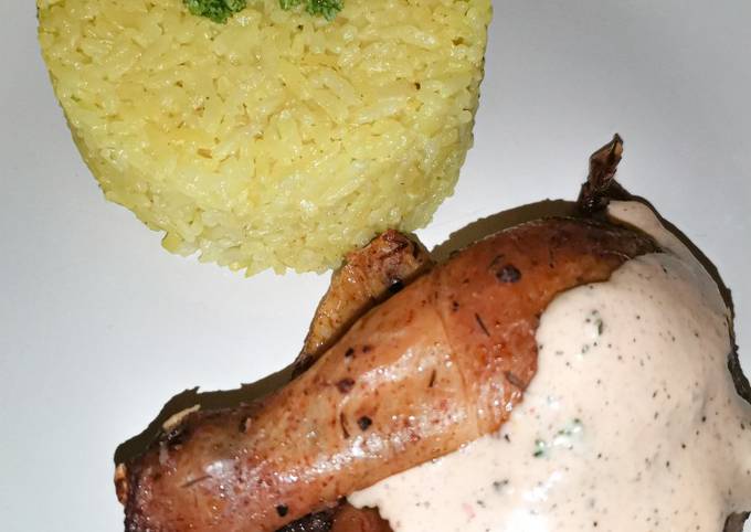 Easiest Way to Prepare Ultimate Roasted Peri-peri Chicken w/ Yellow Rice