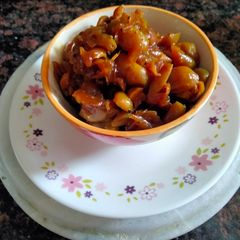 A picture of Sweet and spicy karonda sabzi with jaggery.