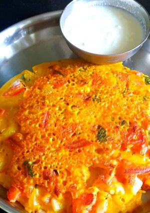 A picture of Crispy soft spongy Rice flour dosa.