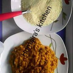 A picture of Baked beans with gari.(kwaki).