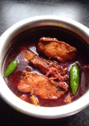 A picture of Rohu fish curry.