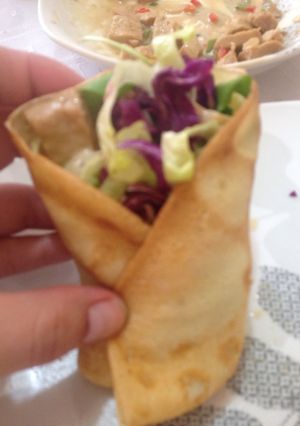 Una foto de Panquetacos de pollo y vegetarianos!