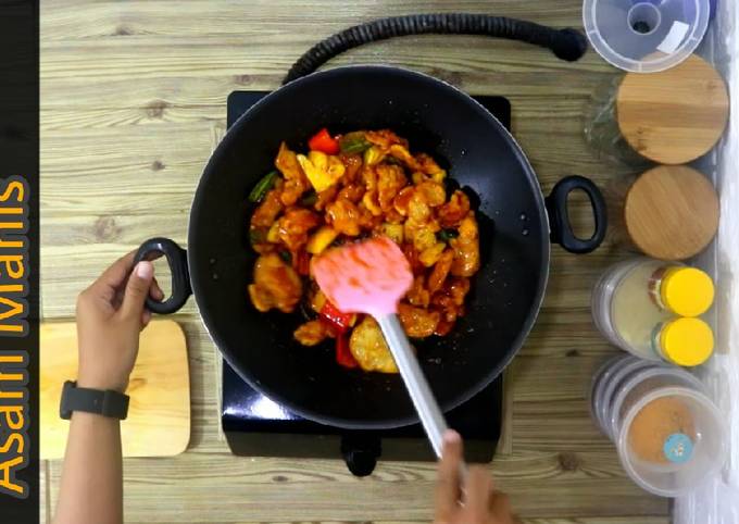Cara Gampang Membuat Ayam dan Nanas Nagih banget || Asam Manis Kuluyuk Anti Gagal