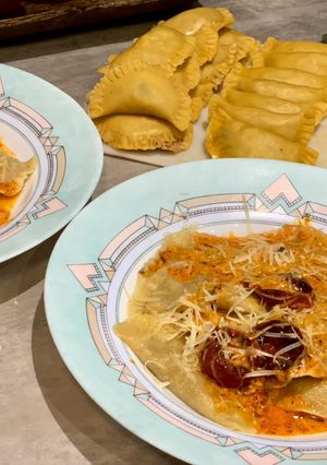 Une photo de Pâtes maison fourrées à la bolognaise 🍝