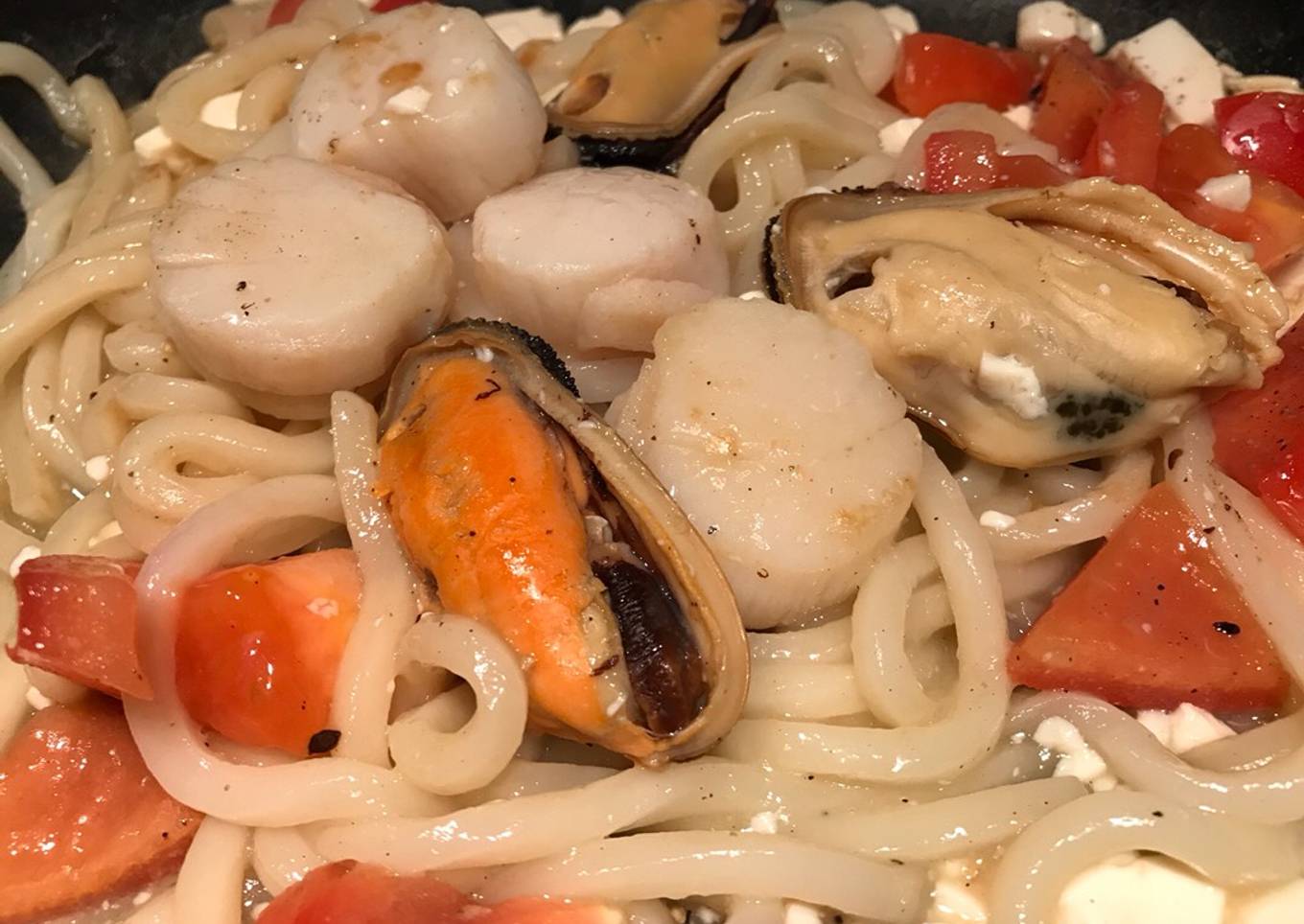 Easy and healthy seafood spaghetti