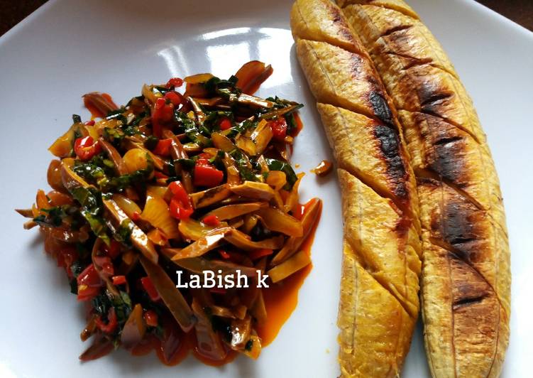 Simple Way to Prepare Any-night-of-the-week Oven Roasted Ripe Plantain with Ugba Sauce | The Best Food|Simple Recipes for Busy Familie