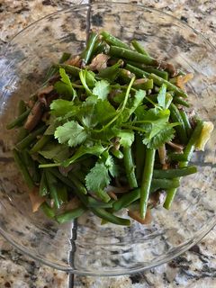 A picture of Stir-Fried Green Beans with Shiitake Mushrooms.
