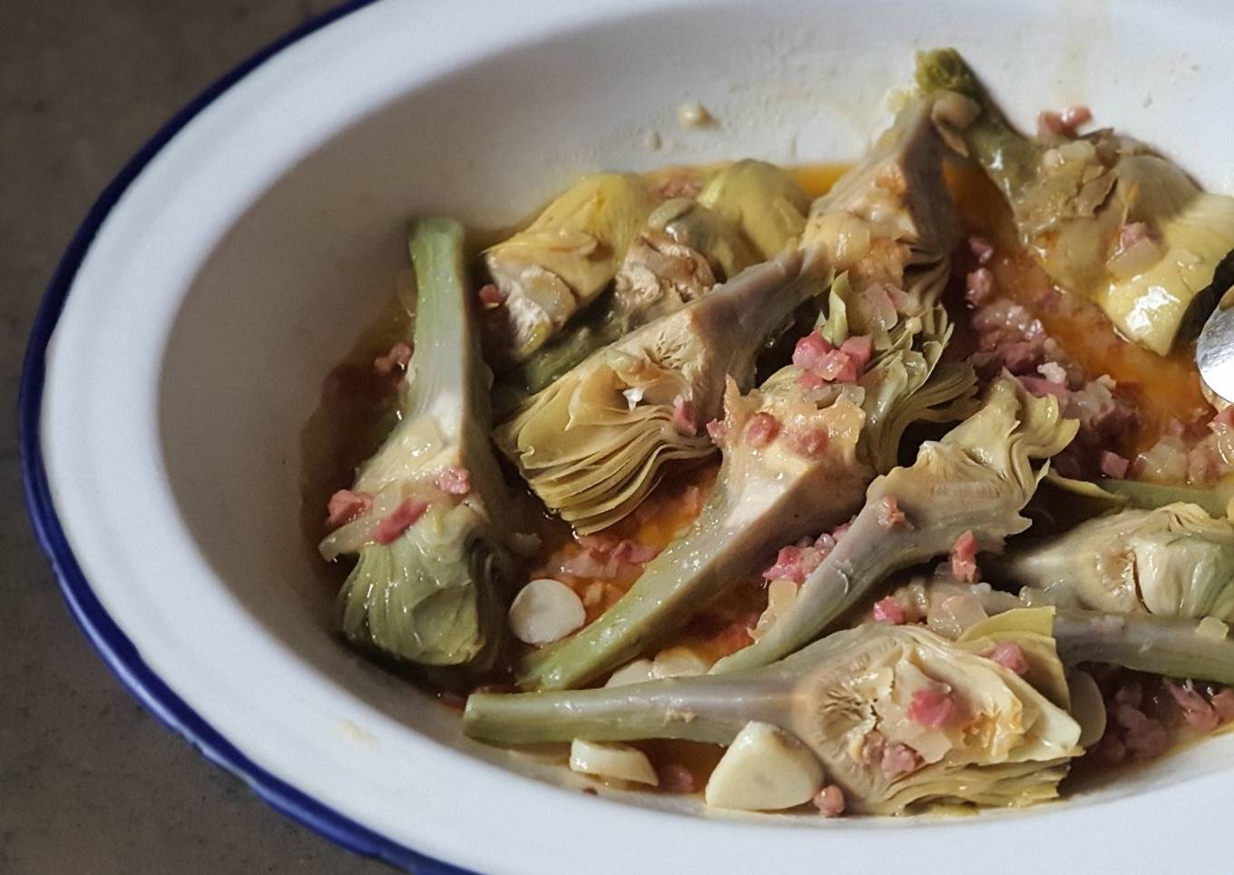 Alcachofas a la Montillana. Técnicas de cocción