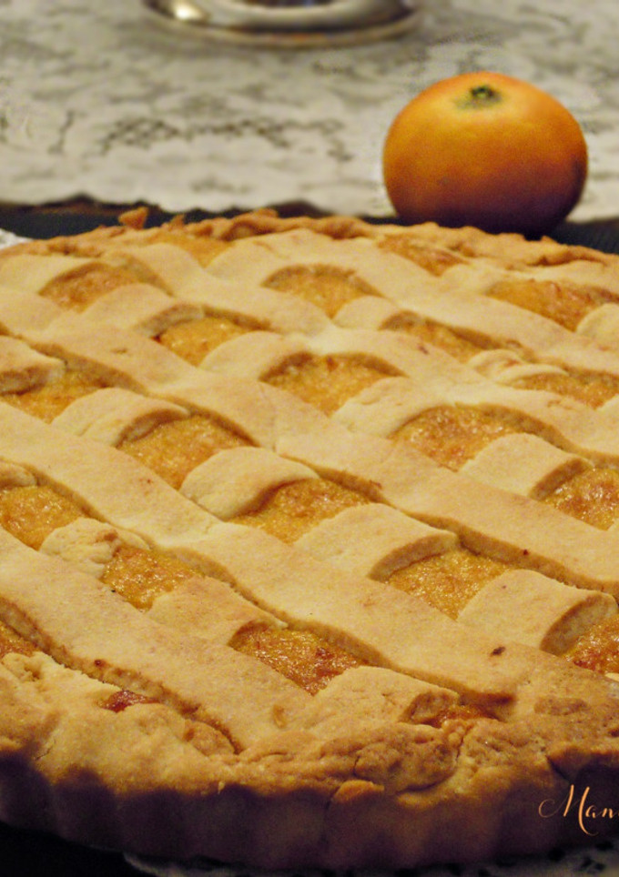 Una foto de Crostata con mermelada de mandarina
