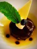 Crema de limón con arándanos