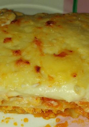 Una foto de Lasaña de pollo y zanahoria