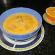 Crema de calabaza con zumo de naranja y uvas Moscatel- vegano