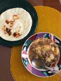 Arepa Ocañera con carne sudada y papas