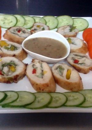 A picture of stuffed chicken breasts.