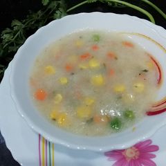 A picture of Mix veg Corn Soup.