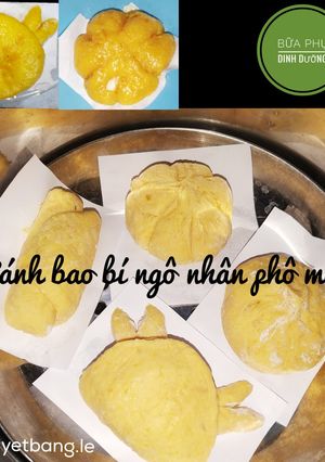 Hình của món Ăn dặm cho bé: Bánh bao bí đỏ nhân phô mai.