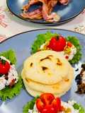 Arepas con antipasto light e bacon