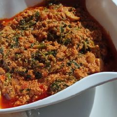 Egusi soup A picture of Egusi soup.