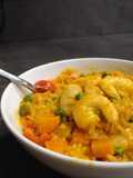 Colourful risotto with scampi