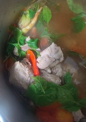 รูปของ ต้มซี่โครงหมูใบโหระพา