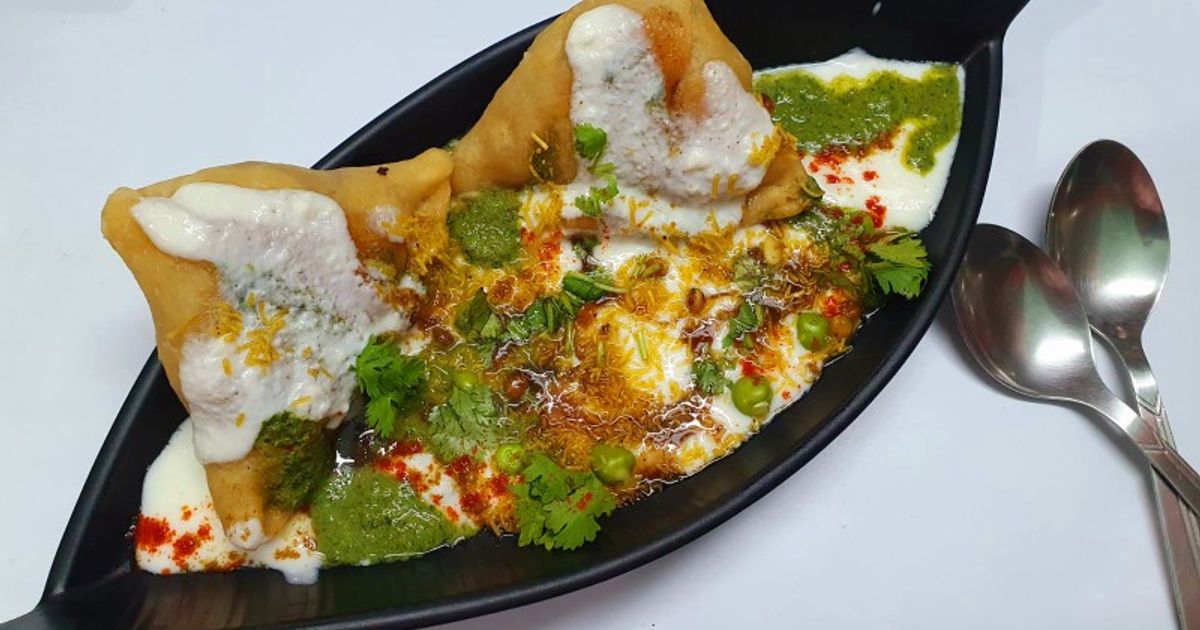 Dahi Samosa Chaat Recipe by Kumkum Chatterjee - Cookpad