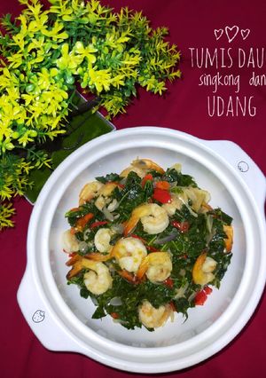 Foto resep Tumis daun singkong dan udang