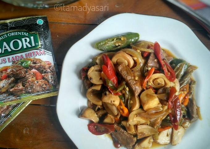 Anti Ribet, Buat Beef and mushroom black pepper sauce #BikinRamadanBerkesan Bahan Sederhana