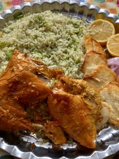 عکسی از دستور باقالی پلو با مرغ