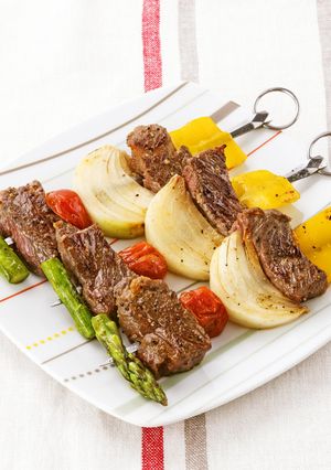 A picture of Tender Beef BBQ Skewers.