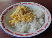 A picture of creamy scrambled eggs