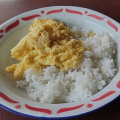 A picture of Indonesian-Western-Creamy Breakfast Scrambled egg ver. (With rice for carbo).