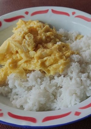 A picture of Indonesian-Western-Creamy Breakfast Scrambled egg ver. (With rice for carbo).