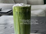 Vanilla Matcha Latte with vanilla cold foam