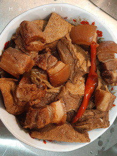控肉 (滷肉)+油豆腐 的食譜成品照片