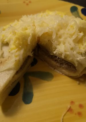 Une photo de Crêpes au thon olive fromage