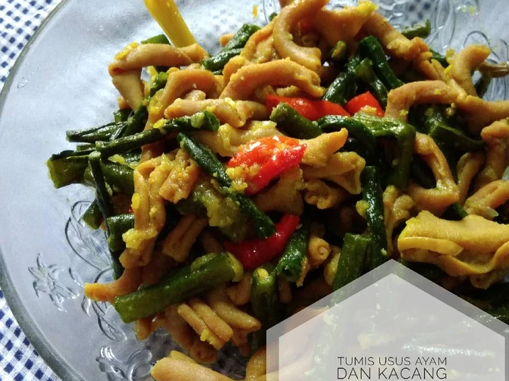 Cara Mudah Membuat Resep Tumis usus ayam dan kacang panjang bumbu kuning yang Bikin Ngiler Anti Ribet, Lezat Sekali