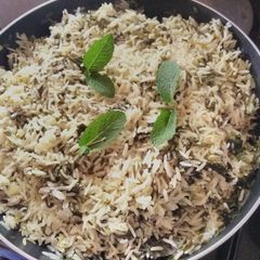 A picture of Amaranth herbs Rice#creativericerecipe.