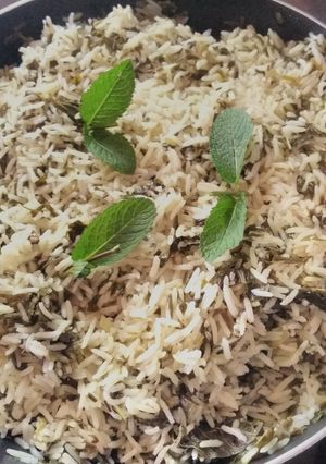 A picture of Amaranth herbs Rice#creativericerecipe.